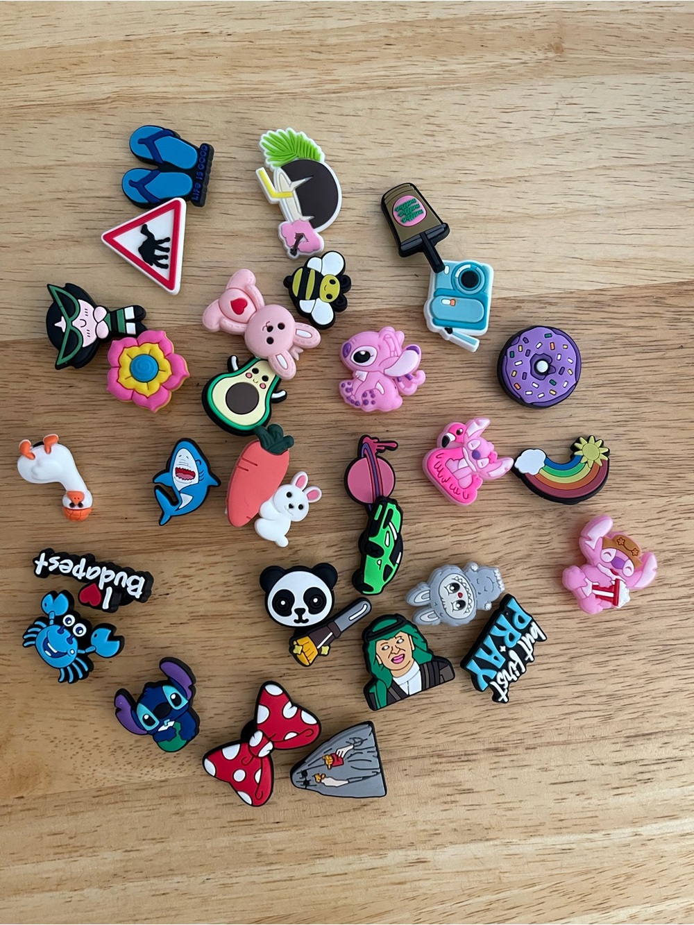 30 pc Mixed Cartoon Shoe Charms Variety Lot Pack Pins for Clogs